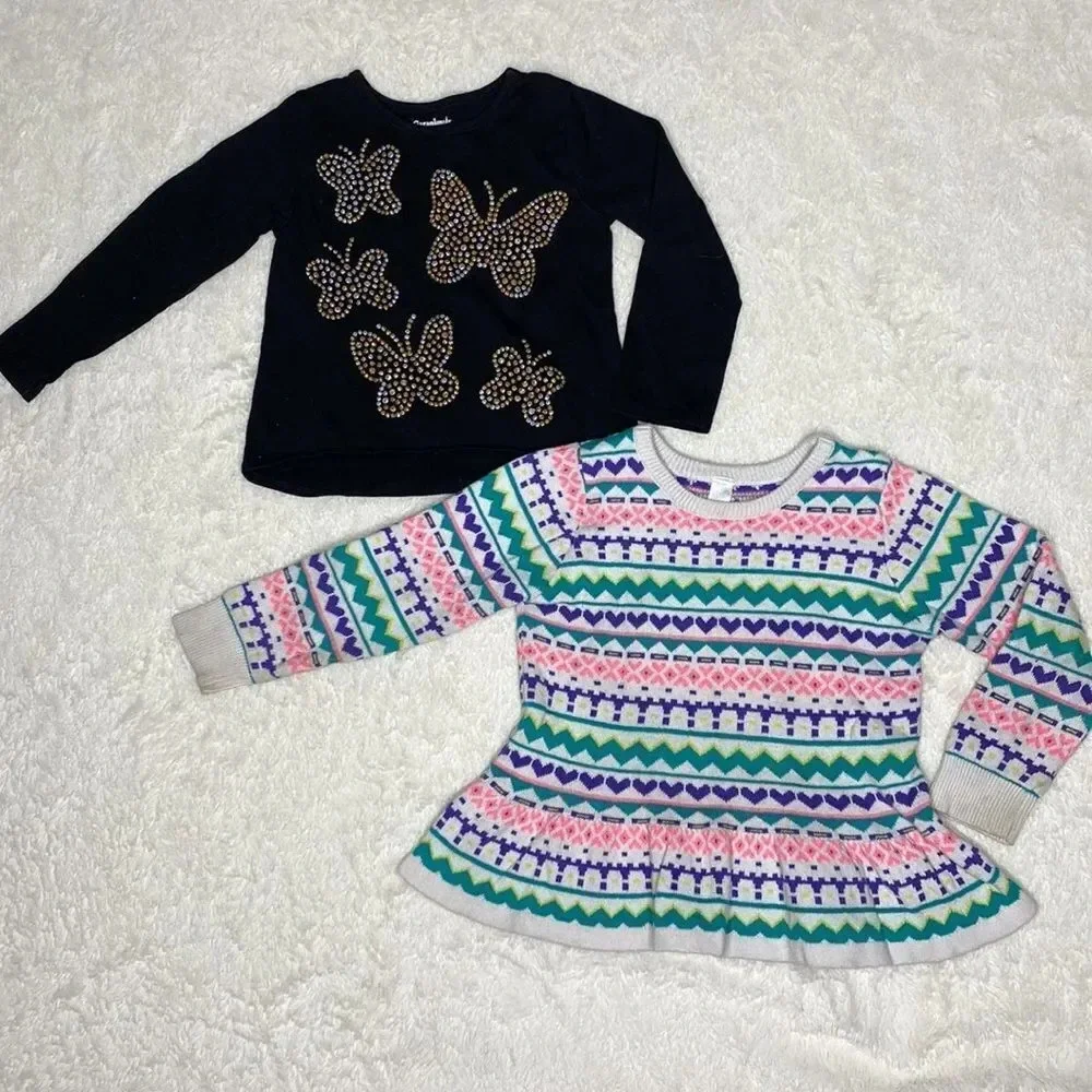 2T Girls Bundle Short Sleeve & long sleeve Shirts, Sweater, Romper, Skir…